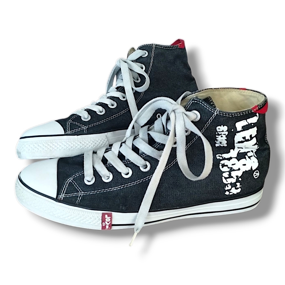 Levis Men's Black Denim High Tops Sneakers 